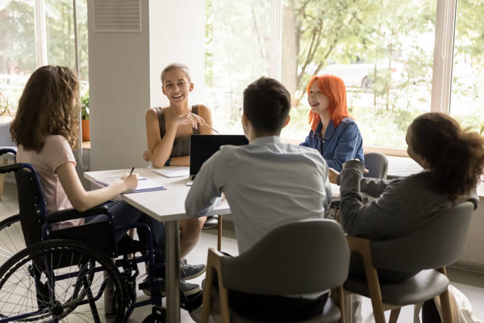 People sitting around a table